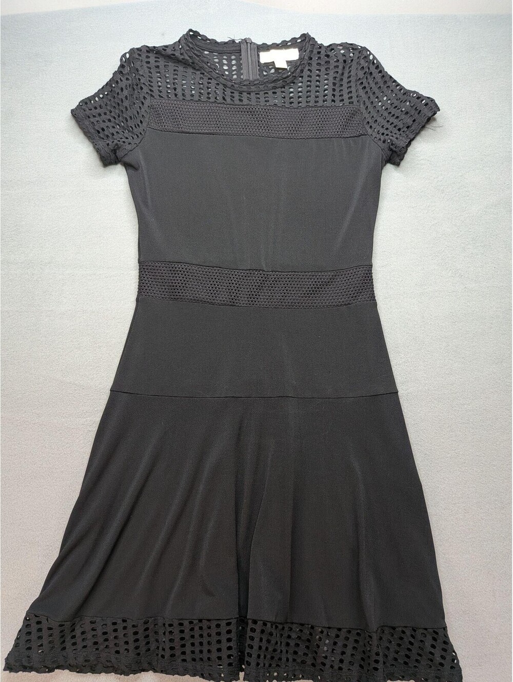 MICHAEL Michael Kors Dress Womens S Black Crochet Lace Fit & Flare Knee Length